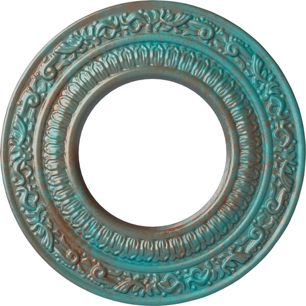 Ekena Millwork Andrea Ceiling Medallion (Canopies up to 4 1/8"), 8 1/8"OD x 4 1/8"ID x 1/2"P, Copper Green Patina CM08ADCGS - main